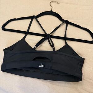 ALO Yoga Charcoal Strappy Sports Bra